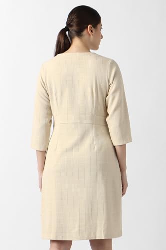 Women Beige Textured Formal Dress