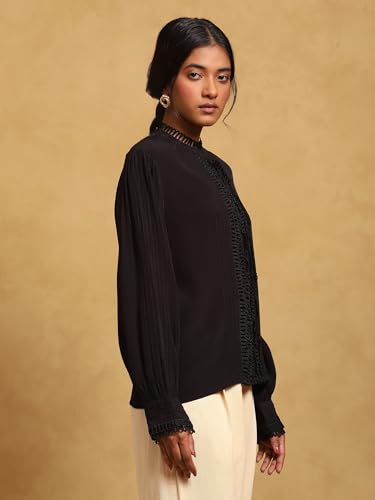 Ritu Kumar Black Full Sleeves Solid Shirt