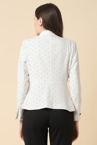 Allen Solly Women White Printed Casual Blazer