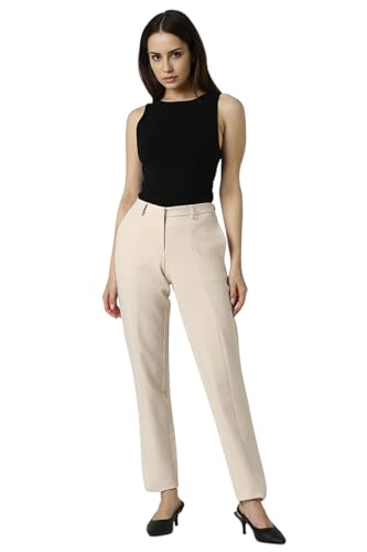 Van Heusen Women's Regular Casual Pants (VWTFFRGF685019_Beige