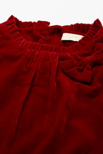 Allen Solly Girls Maroon Solid Regular Fit Party Dress