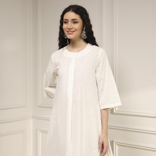 Biba Women's Green Cotton Straight Suit Set