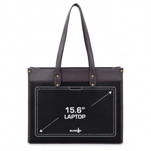 K London Vegan Leather Handbag For Women-Girls | Satchel Bag for Womens | Fit Upto 15 Inch Laptop | Shoulder Bag | Ladies Purse | Tote Bag With Top Double Handle Handbag For Women(2313) (Black)
