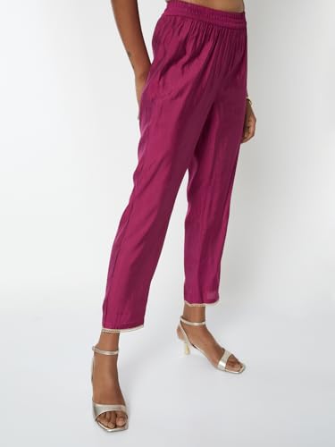 Max Women's Polyester Blend Kurta Set (CONU57001A_Pink