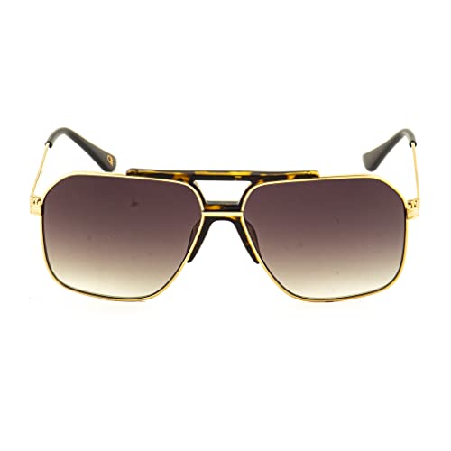 UNITED COLORS OF BENETTON Brown lens with gradiant square sunglass golden brown textured frame