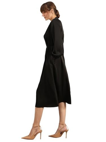 VERO MODA Womens Midi Dress Jet Black