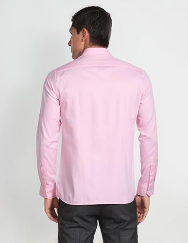 Arrow Men's Woven Design Slim Fit Shirt (ARAFSH0510_Pink