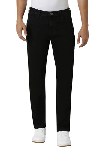 Van Heusen Men Black Dark Wash Regular Fit Jeans