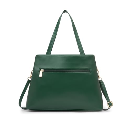 Caprese Molly Medium Satchel Bag for Women with Adjustable & Detachable Strap | Multiple Compartments | Versatile Shoulder, Crossbody & Handheld Bag for Work, Travel, and Everyday Use (Olive Green)