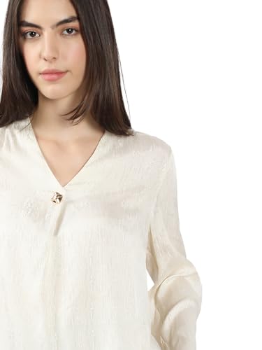 VERO MODA Women's Regular Fit Beige Top