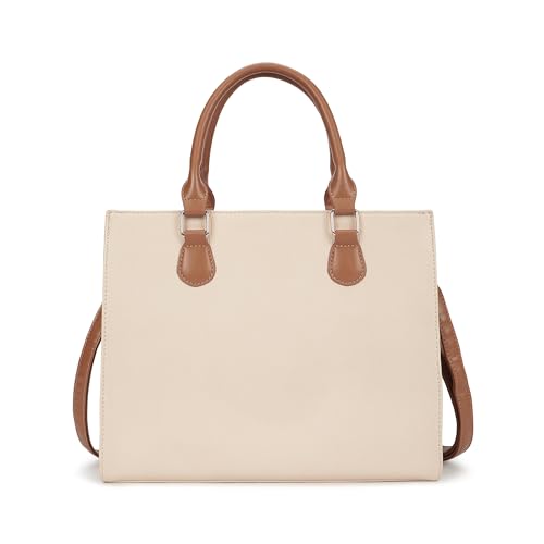 Fastrack Ivory Edge Satchel | Faux-Leather Women's Handbag | Dual Carry with Detachable Strap | Structured Tote with Envelope Charm
