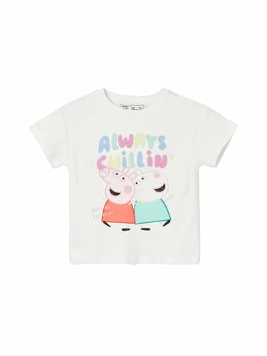 Max Girls Peppa Pig Print T-Shirt (Off White_2-3 Y)