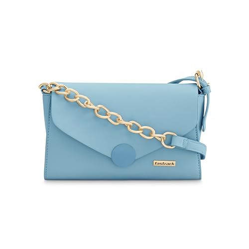 Fastrack Structured Monochrome Sling Bag for Women, Girls and Ladies | with Semi-Chain Strap