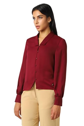 Van Heusen Women's Regular Fit Shirt (VWSFFRGPZ20278_Red