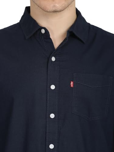 Levi's Men's Solid Slim Fit Shirt (002BS-0002_Blue