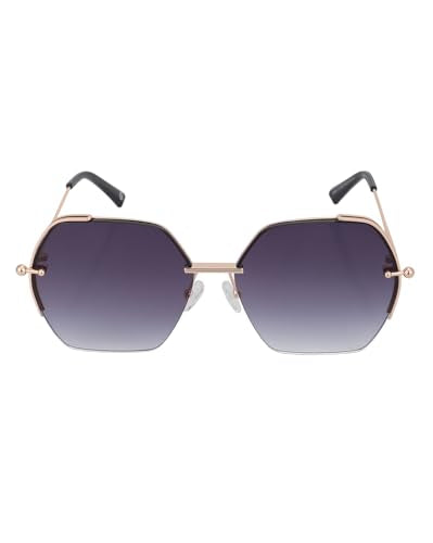 Carlton London Premium Rose Gold with Brown Toned & UV Protected Lens Oversized Sunglass for women