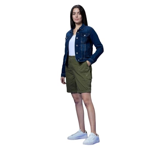 Pepe Jeans Olive Mid Waist Regular Fit Shorts