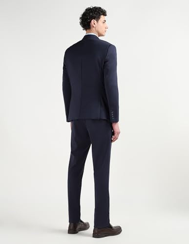 Arrow Men's Zero Calorie Slim Fit Textured Suit (ARAISU5604_Navy_36)
