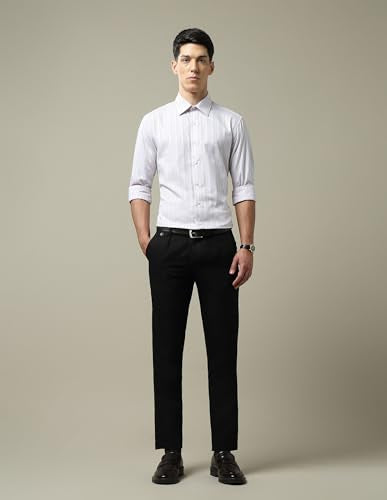 Arrow Men's Twill 1851 Pleated Trousers (ARAKTR2152_Black_30)