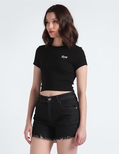 Tommy Hilfiger Womens Black Color T-Shirt (L)