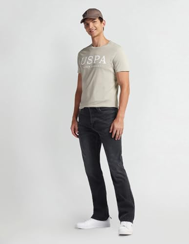 U.S. POLO ASSN. Mens Solid Half Sleeve Brand Carrier Round Neck T-Shirts (UDTSHS0900_LT. Grey_XL)