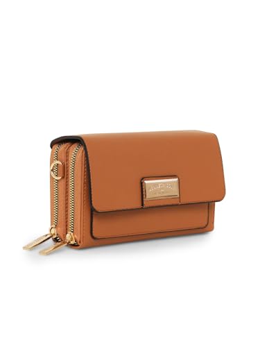 KENNETH COLE Women and Girls Stylish & Trendy Broxa Flap Over Sling Bag | Purse Handbag - Kcsl3001, Brown