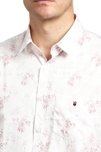 Louis Philippe Men White Slim Fit Print Full Sleeves Casual Shirt