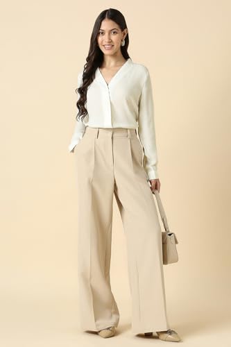 Allen Solly Women White Textured Long Sleeves Shirt