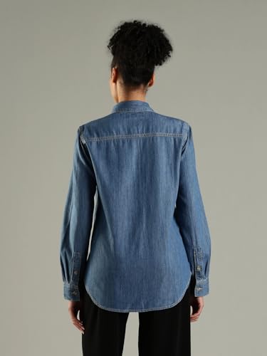 Solid Regular Fit Cotton Shirt Blue