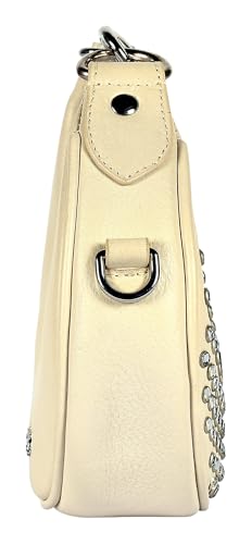 eske Dona Genuine Leather Half Moon Bag Half Moon Hobo Style (Vanilla)