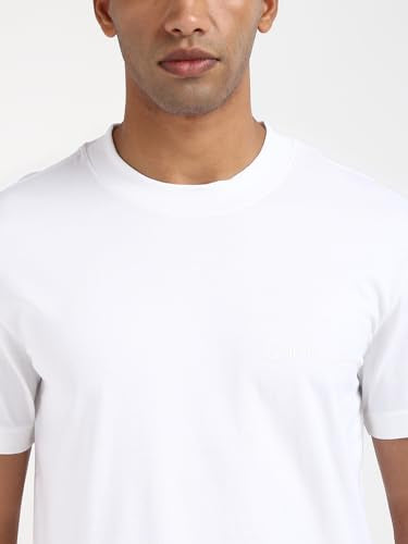 Calvin Klein Department295 Solid Regular Fit T Shirt (J325651YAF_Bright White XXL)