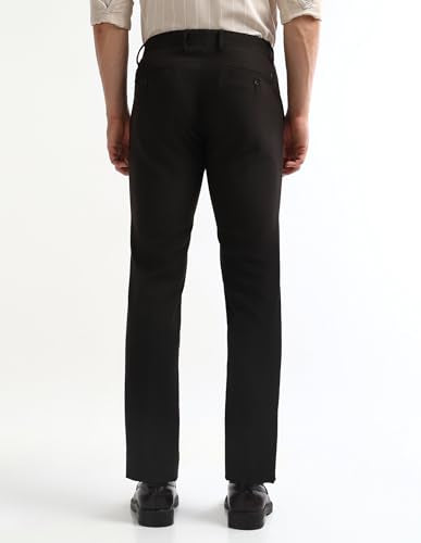 Arrow Men's Textured Dobby Trousers (ARAKTR2031_Black_32)