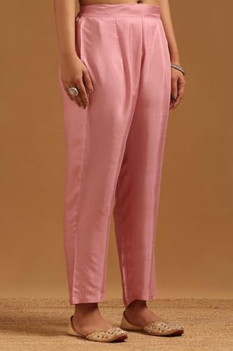 Soch Womens Pink Viscose Blend Zari Woven Salwar Suit With Sequins