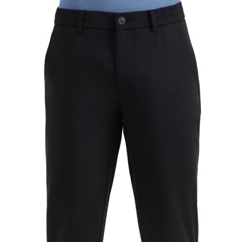 United Colors of Benetton Relaxed Fit Mid Rise Solid Trousers (Size : 40) - 26P4CTWB0935I100 Black