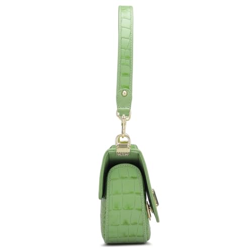 Da Milano Genuine Leather Green Shoulder Bag (01798) (Small)
