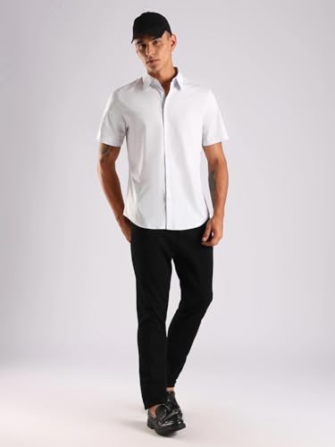 Calvin Klein Jeans Men's Solid Slim Fit Shirt (4LB147G065_Lilac Hint