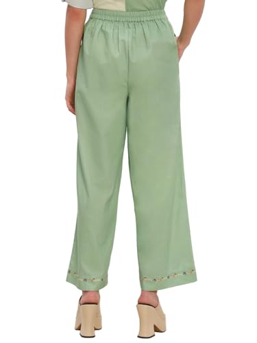 Vero Moda Women's Flared High Rise Green Pants
