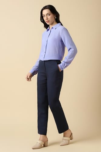 Allen Solly Women Lilac Textured Long Sleeves Shirt