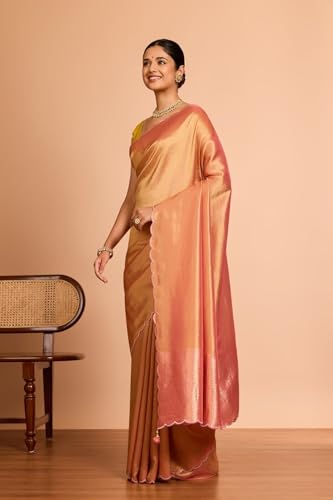 Taneira Women Light Pink Viscose Tissue Woven Saree with Unstitched Blouse Piece (SAPP01AC5590-Light Pink)