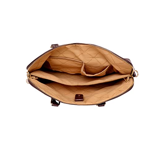 Lino Perros Womens Synthetic Leather Satchel, BROWN