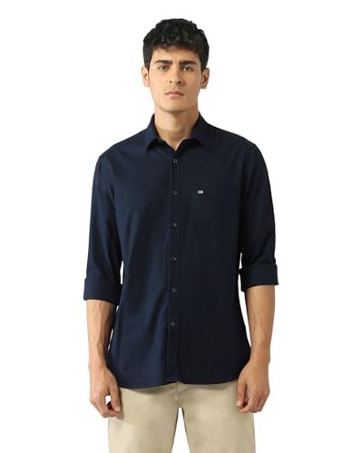 Arrow Sports Men's Regular Fit Shirt (ASAJSH1483_Navy