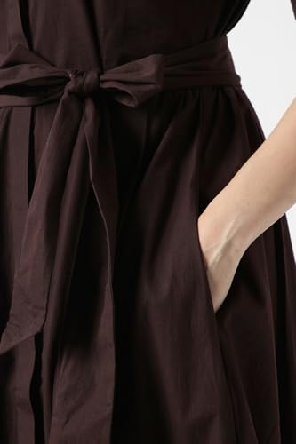 Women Brown Solid Calf-Length Casual Dress