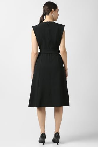 Van Heusen Women's PolyesterBlend Modern Knee-Length Dress (VWDRCRGFQ12883_Black