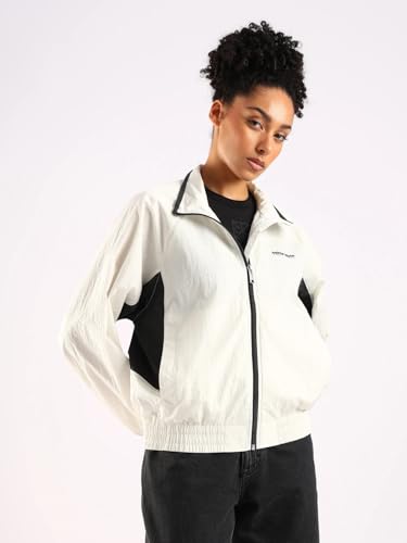 Regular Fit Polyester High-Neck Windcheater Jacket
