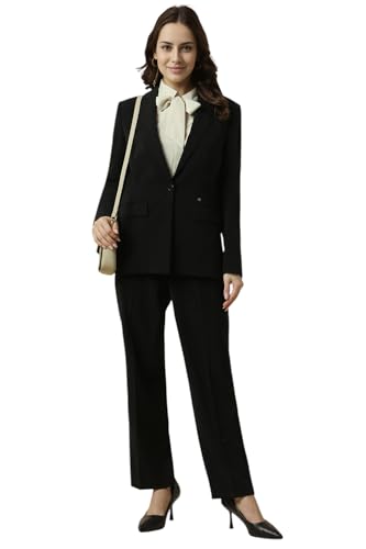 Allen Solly Women's Blazer (AHBZWRGFX98550_Black