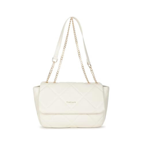 Fastrack Quiltpop Shoulder Bag | Quilted Faux-Leather Women’s Handbag | Gold Chain Accent, Zipper + Magnetic Closure, Spacious Compartment with Internal & External Pockets | Everyday & Casual Carry