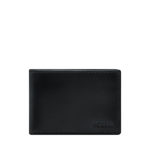 Fossil Mens Leather Derrick Black Wallet ML4702001