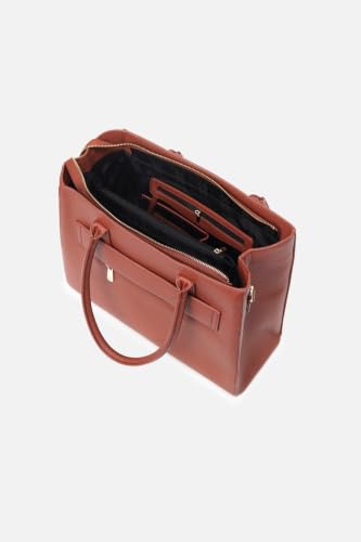 Women Brown Textured Casual Tote Bag