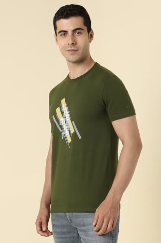 Allen Solly Men's Slim Fit T-Shirt (ALKCASGPJ13798_Olive
