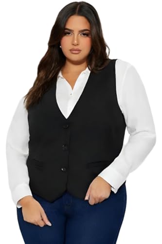 TIPTOP TRENDS Women's Black Waistcoat-Slim Fit Western Waistcoat for Women & Girls | Black | L